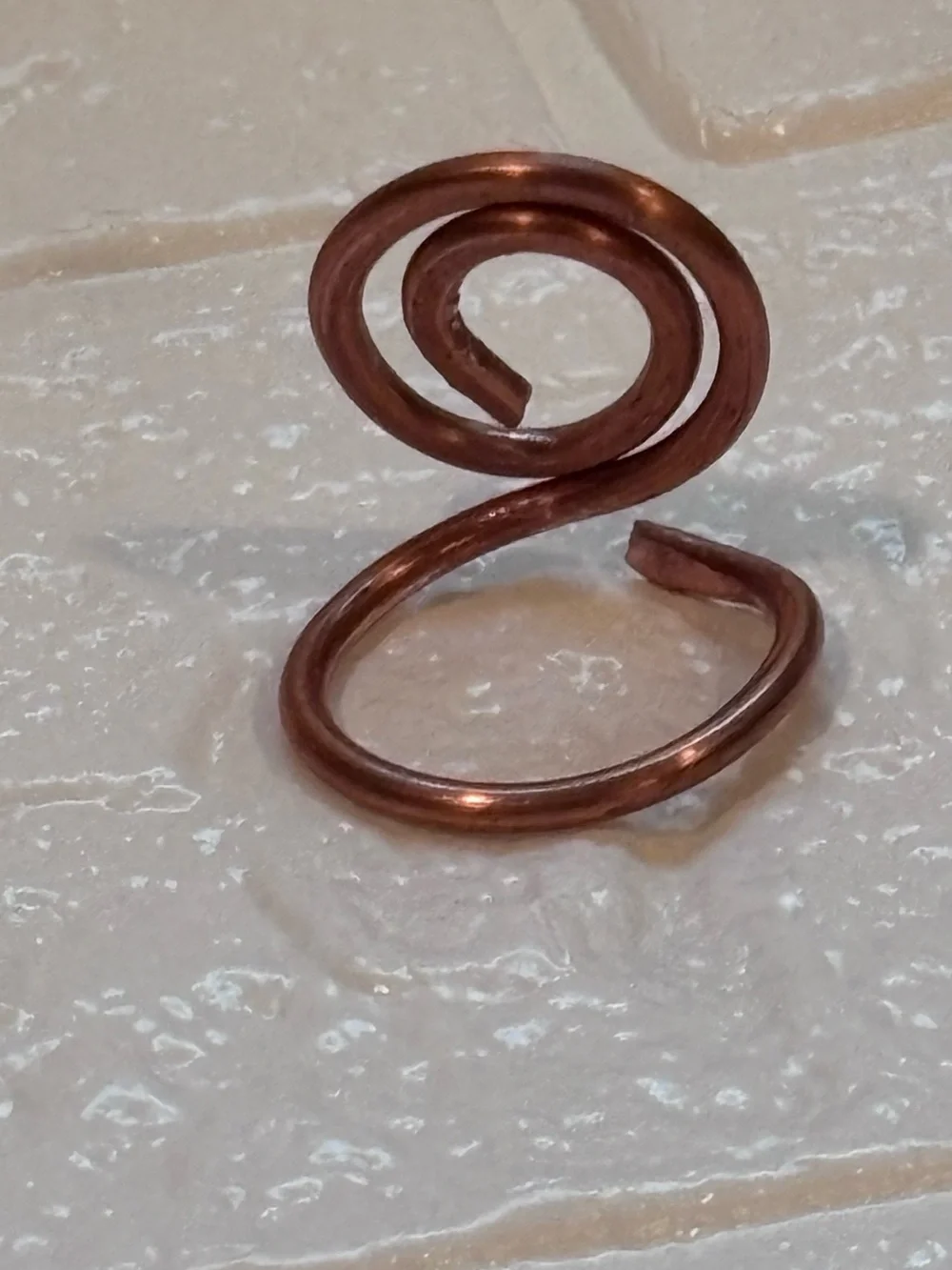 #R56 Copper Spiral Ring Sz 7